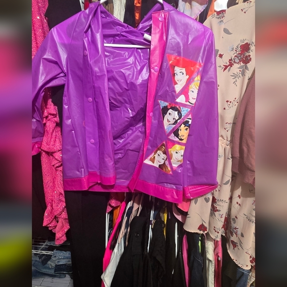 💋5/20  Disney Princess Girls Rain Coat  2-4toddler